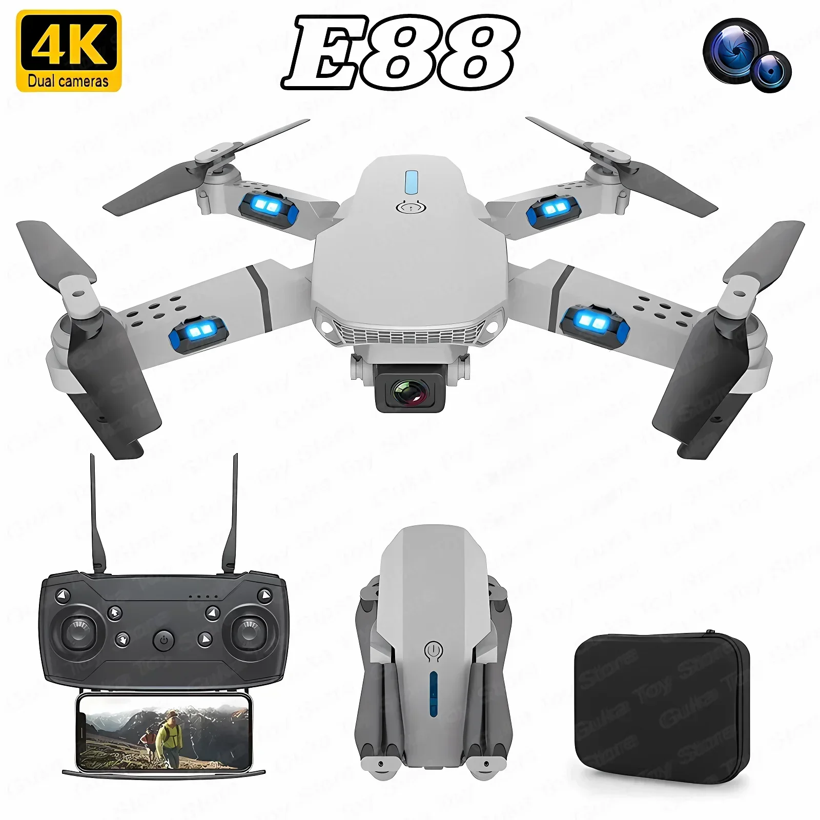 E88 Pro WIFI FPV Drone Wide An - огляд і ціна Drone Rc Plegable