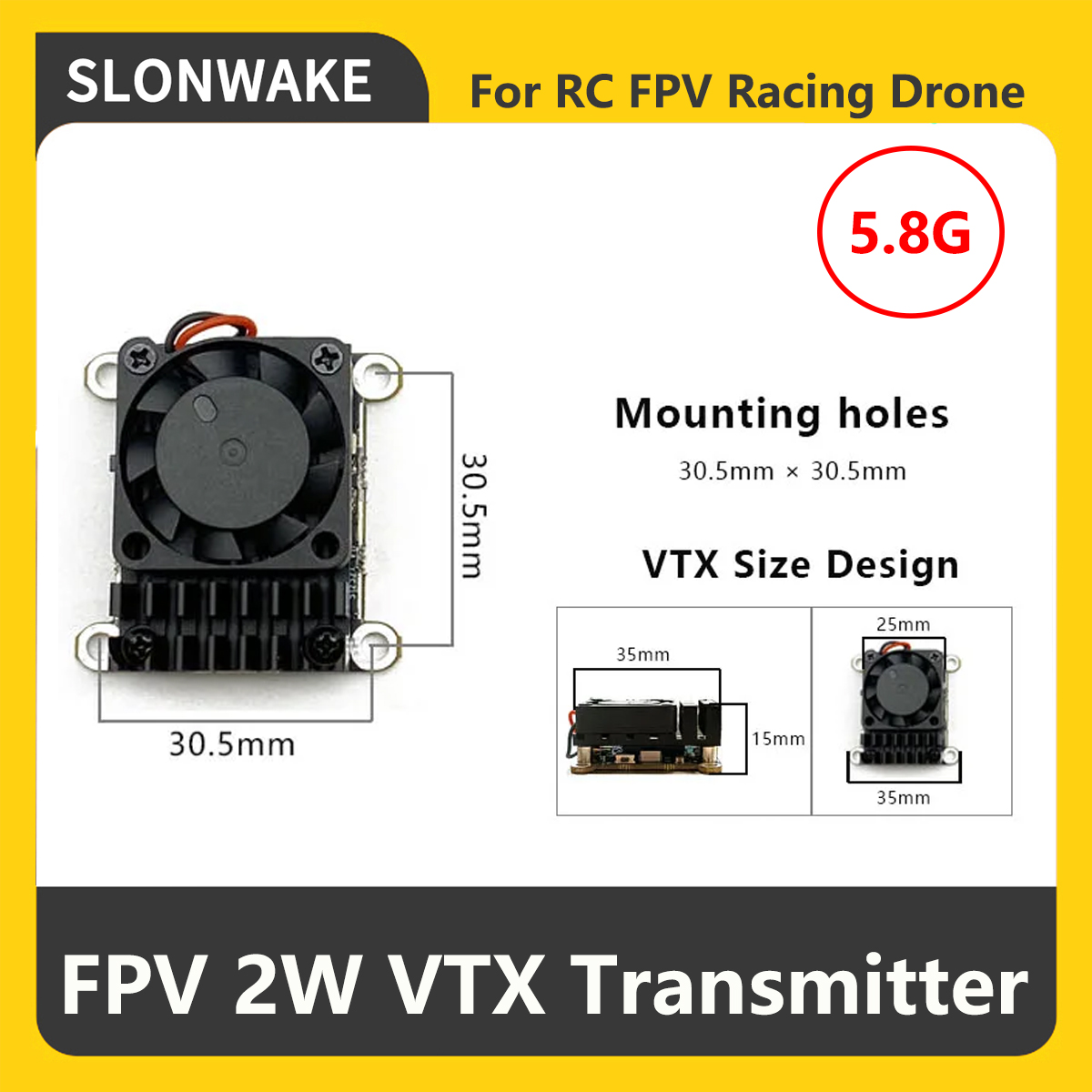 SLONWAKE 5.8G 2000mW FPV VTX T - огляд і ціна Receiver Rc Drone